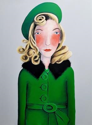 Girl in a green coat
