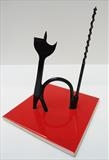 Chat Noir by Marc Heaton, Sculpture, Ceramic tile&Drill bits