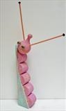 Geishapillar by Marc Heaton, Sculpture, wood&Knitting Needles